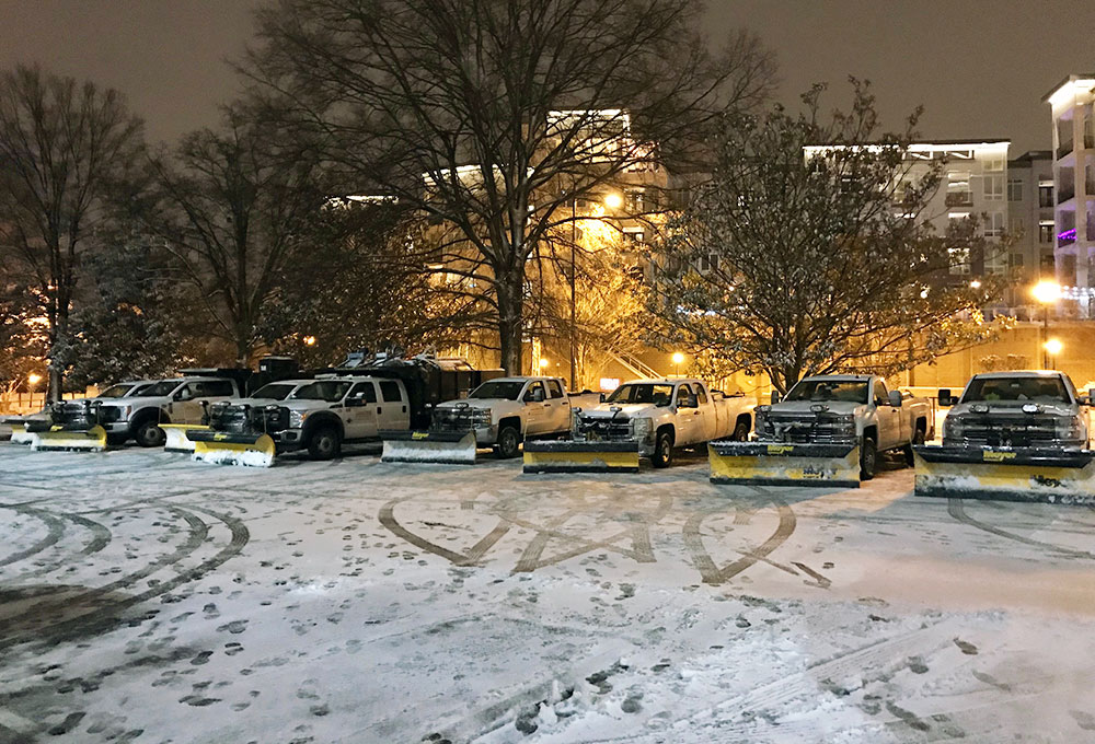 Snow plow fleet in line and ready to go